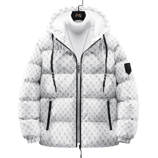 ROBERT | Chaqueta de algodón con estampado de letras por toda la prenda