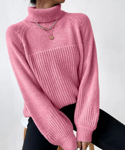 Malani - Elegante jersey de punto de cuello alto para mujer