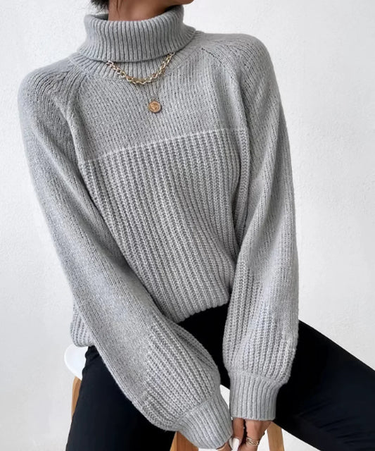Malani - Elegante jersey de punto de cuello alto para mujer