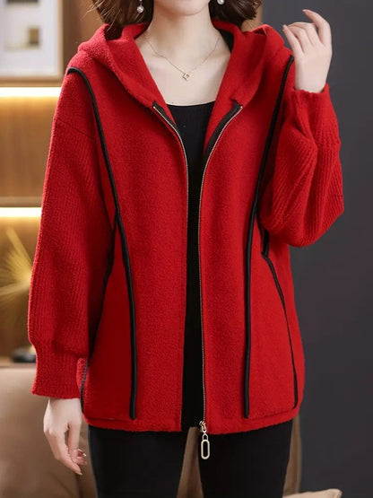 Chaqueta de mujer con capucha y cremallera