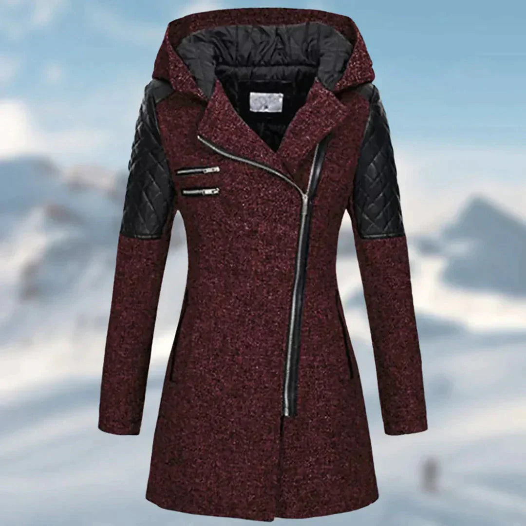 Abrigo largo de invierno para mujer con capucha