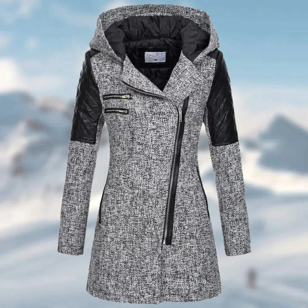 Abrigo largo de invierno para mujer con capucha