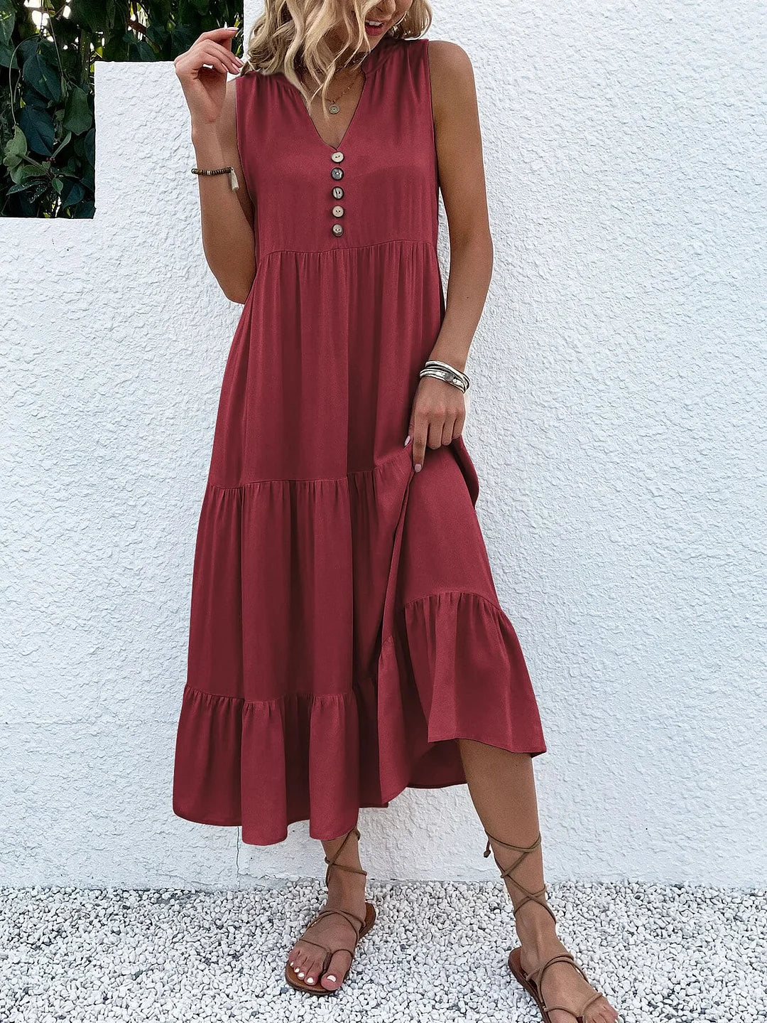 Ross - Vestido smock con dobladillo a capas