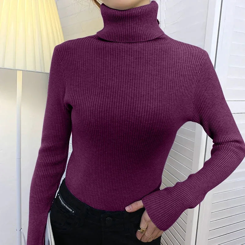 Lucy| Jersey de cuello alto otoñal para mujer