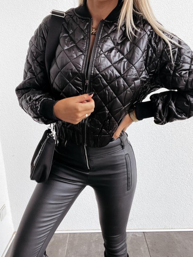 | Chaqueta acolchada metalizada para mujer