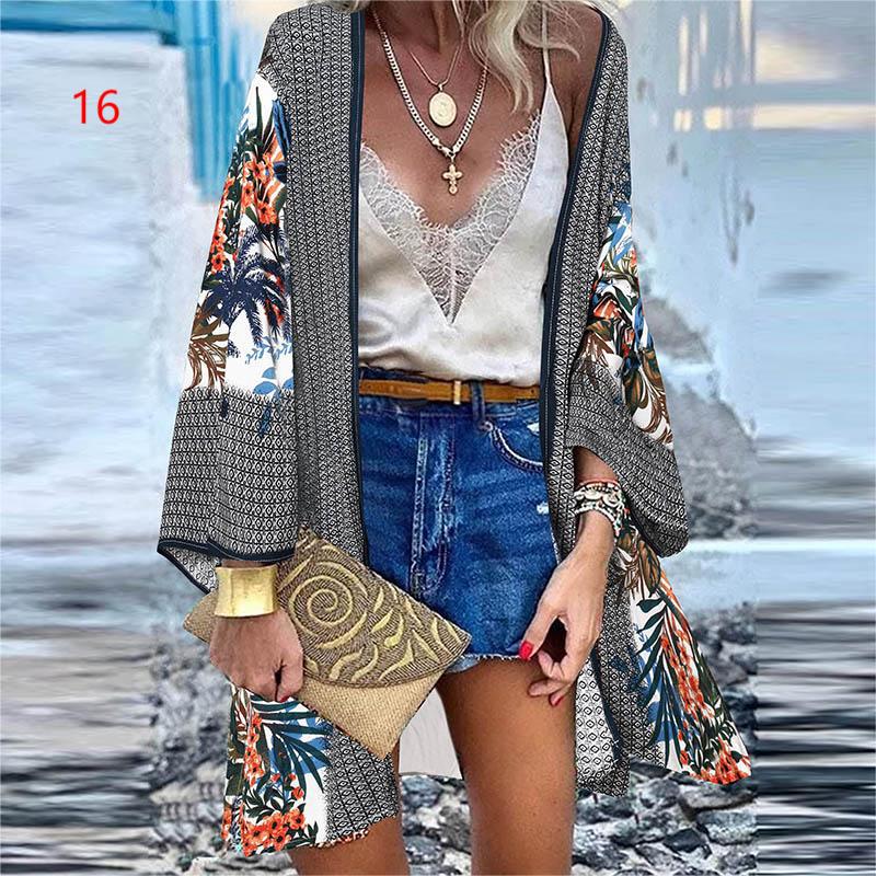 Bohemian Floral Blusa Casual Loose Beach