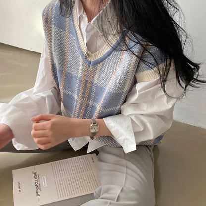 Elena | Jersey de punto con cuello de pico y manga corta para mujer