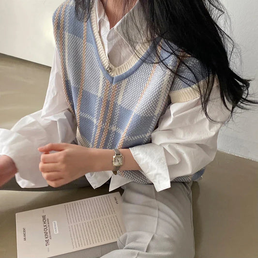 Elena | Jersey de punto con cuello de pico y manga corta para mujer