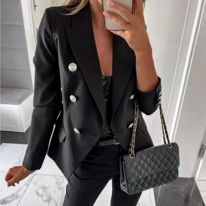 Blazer con botones metálicos para mujer