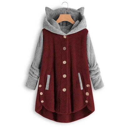 Jersey con capucha Thori de mujer con motivo de gato