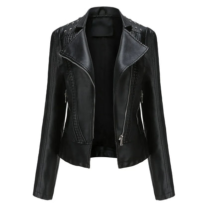 Elegante chaqueta de cuero slim | Doutzen