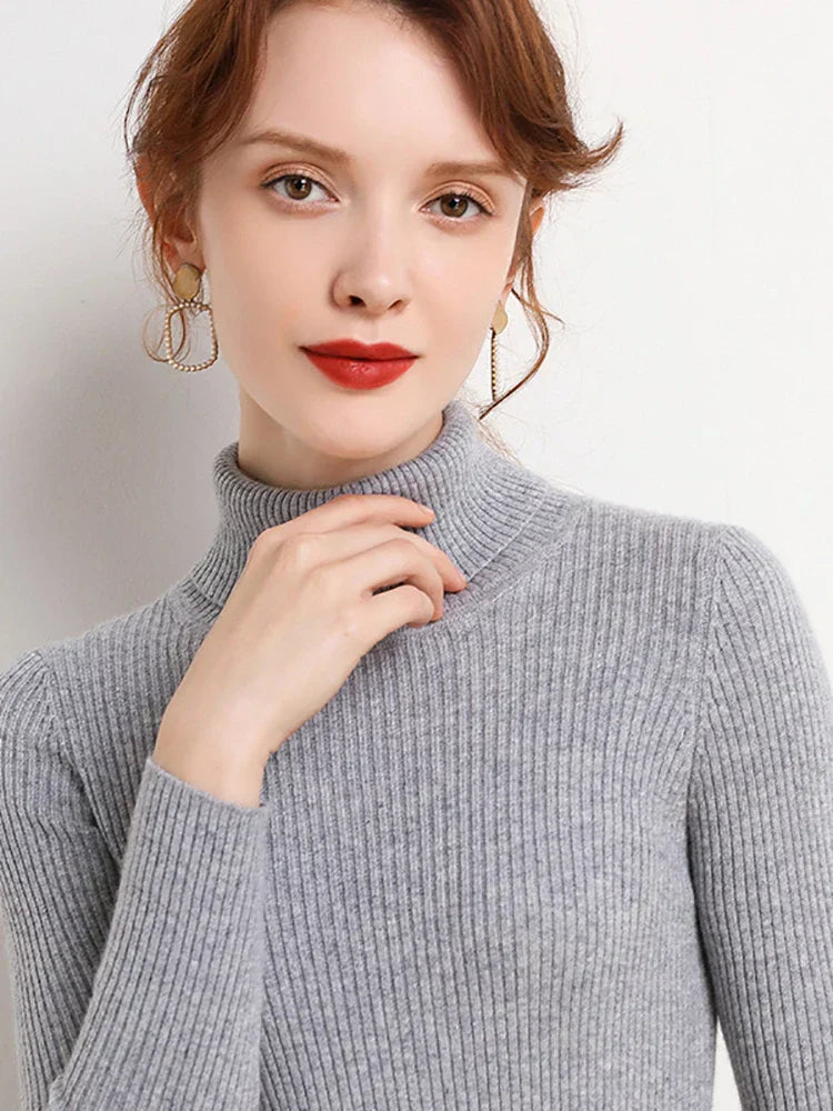 Jersey de cuello alto para mujer