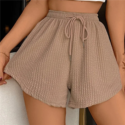 Pantalones cortos con cordón y perneras anchas