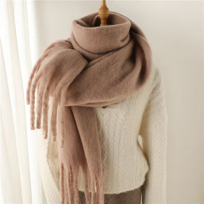 Velucci | Cashmere Bufanda de invierno caliente con borlas grandes