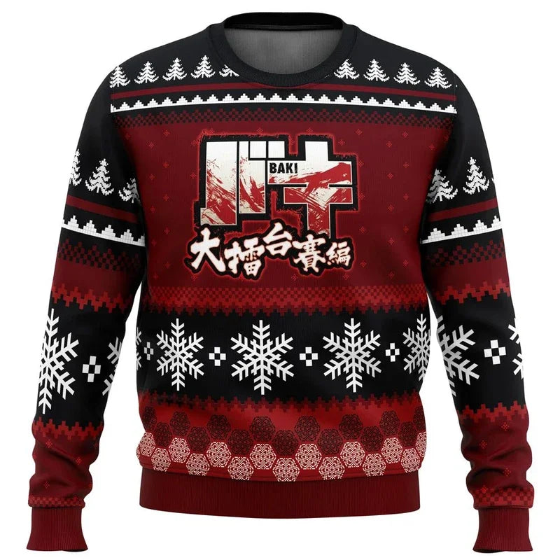 Markus | Cálido jersey con escote redondo y estampados navideños en 3D para hombre y mujer