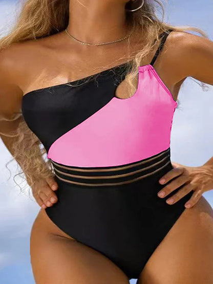 Bikini bañador para mujer tela panel patchwork body