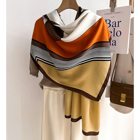 Bufanda de invierno chic | Bufanda de lana y algodón de lujo para señoras