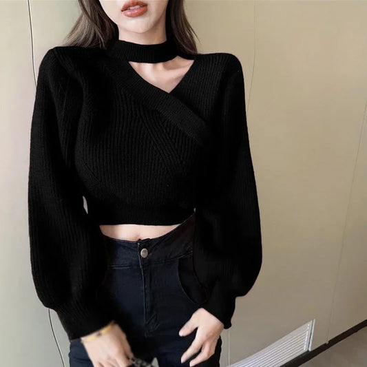 Jersey de cuello en V Dewey para mujer