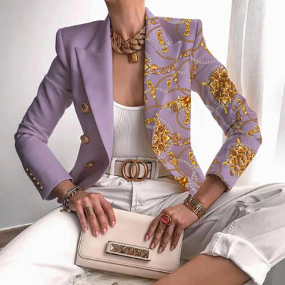 Lila - Blazer entallado estampado