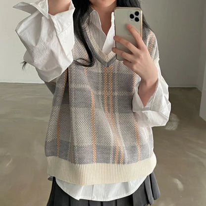 Elena | Jersey de punto con cuello de pico y manga corta para mujer