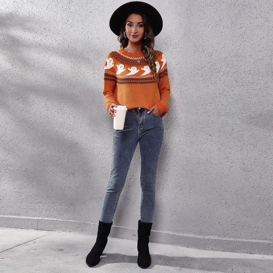 Heidi moda | vintage jersey de Halloween fantasma para las mujeres