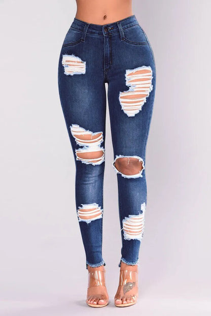 Vaqueros rasgados JEFF para mujer