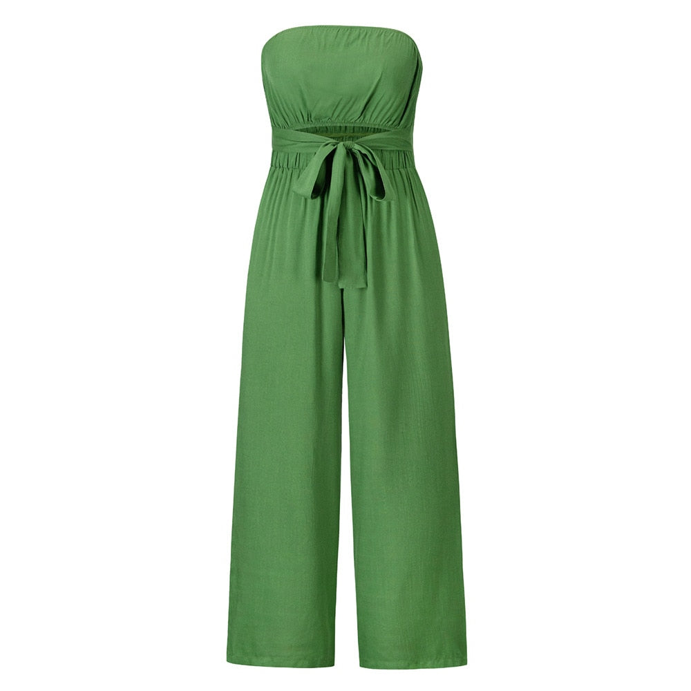 Mono sin tirantes pierna ancha | Verano 2024 Chic Romper | Sexy Slim Fit