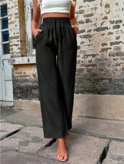 Karely - Pantalones de cintura alta holgados
