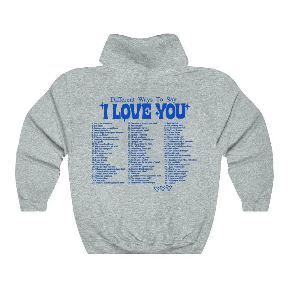 Clara | Sudadera con capucha con el lema "I Love You" en diferentes idiomas