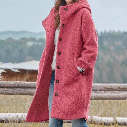 Elegante abrigo grueso de invierno para mujer