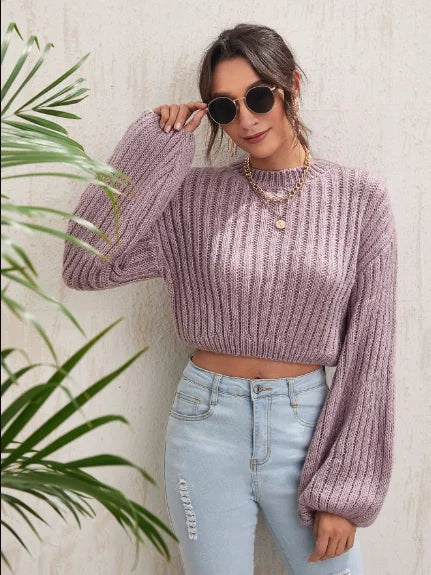 Rosa - jersey corto con cuello redondo
