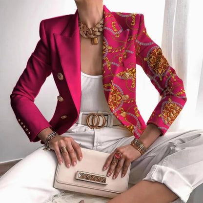 Lila - Blazer entallado estampado