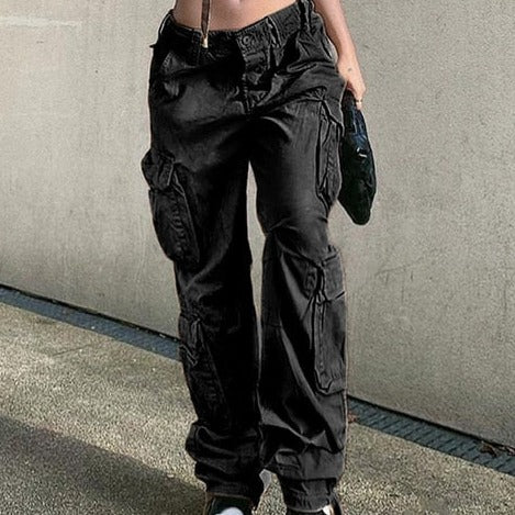 Zibiah - Pantalones cargo con bolsillos para mujer