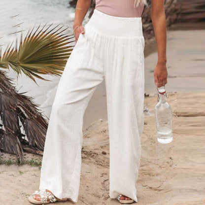Pantalones de pierna ancha y cintura alta