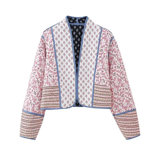 Chaqueta retro con estampado floral