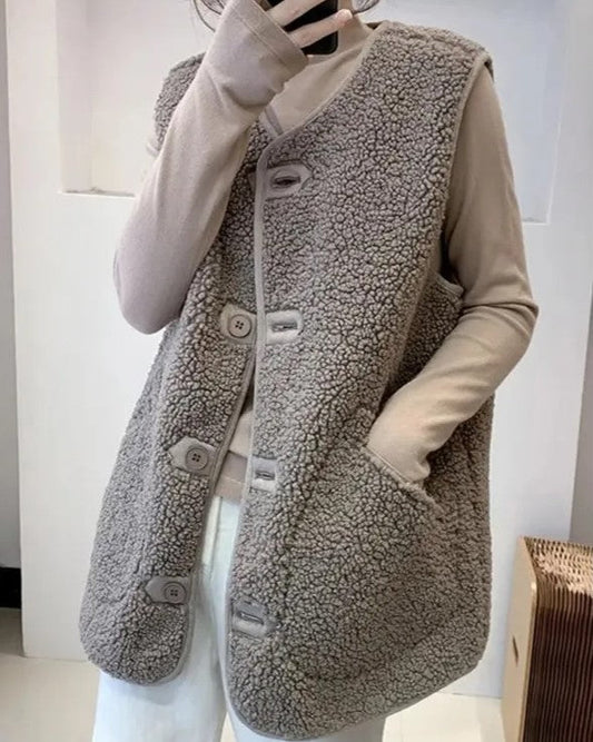 Chaleco Adriane | Chaqueta de lana sin mangas para mujer