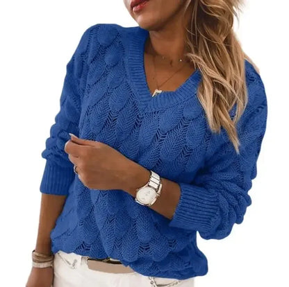 Raina - jersey chic de punto con cuello de pico