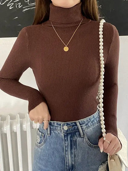 Jersey de cuello alto para mujer