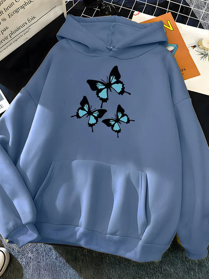 Elisa | Camisa Rio Sudadera Con Capucha Estampado Mariposas