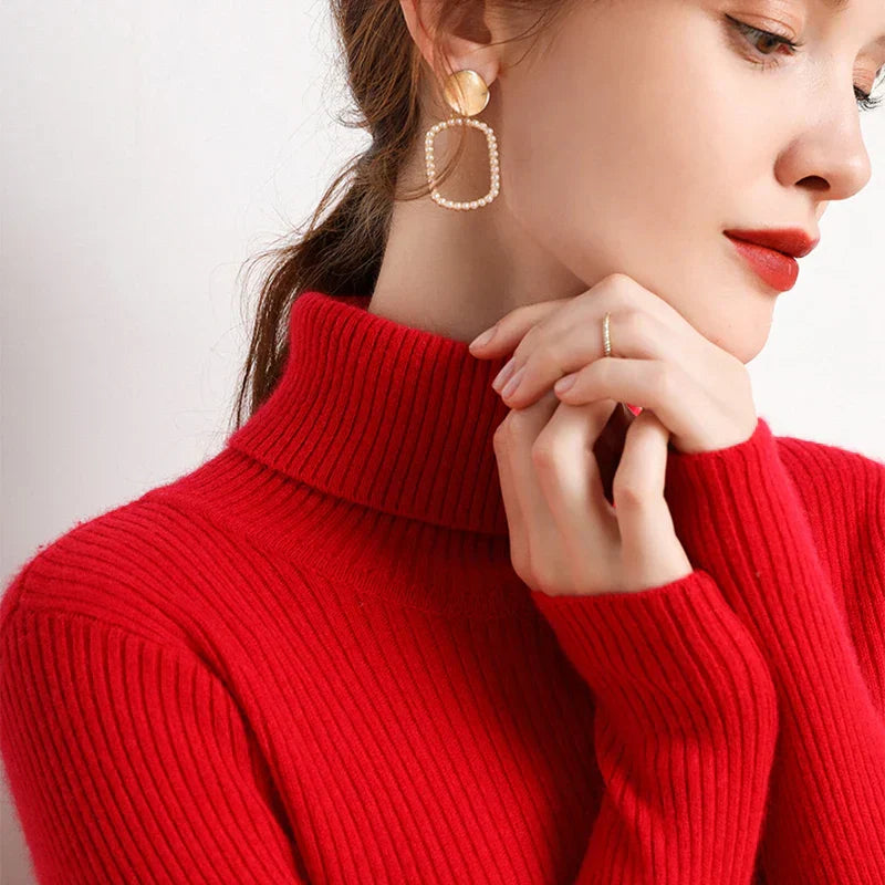 Jersey de cuello alto para mujer