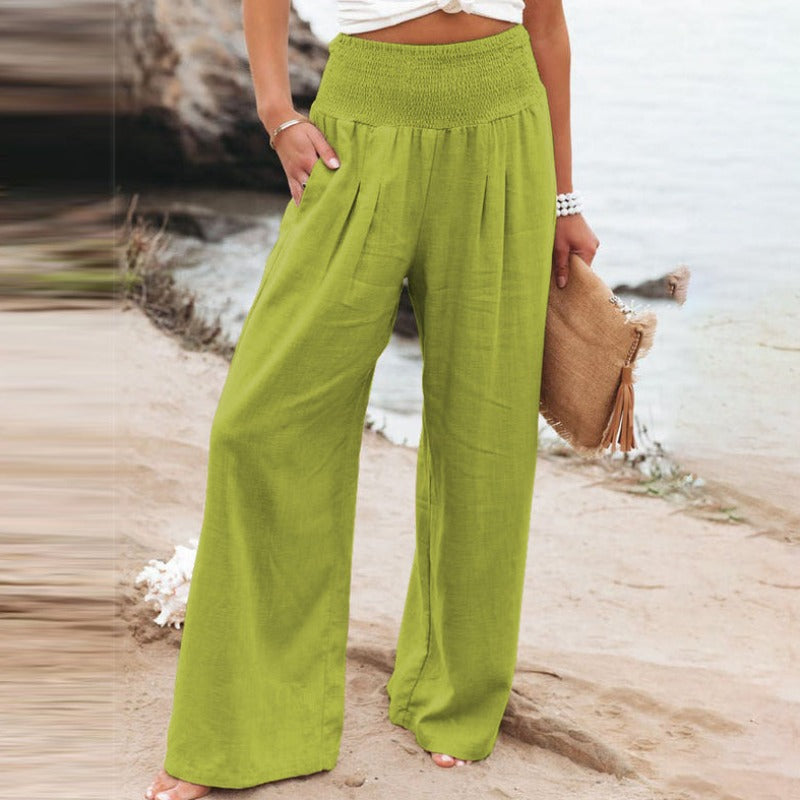 Pantalones de pierna ancha y cintura alta