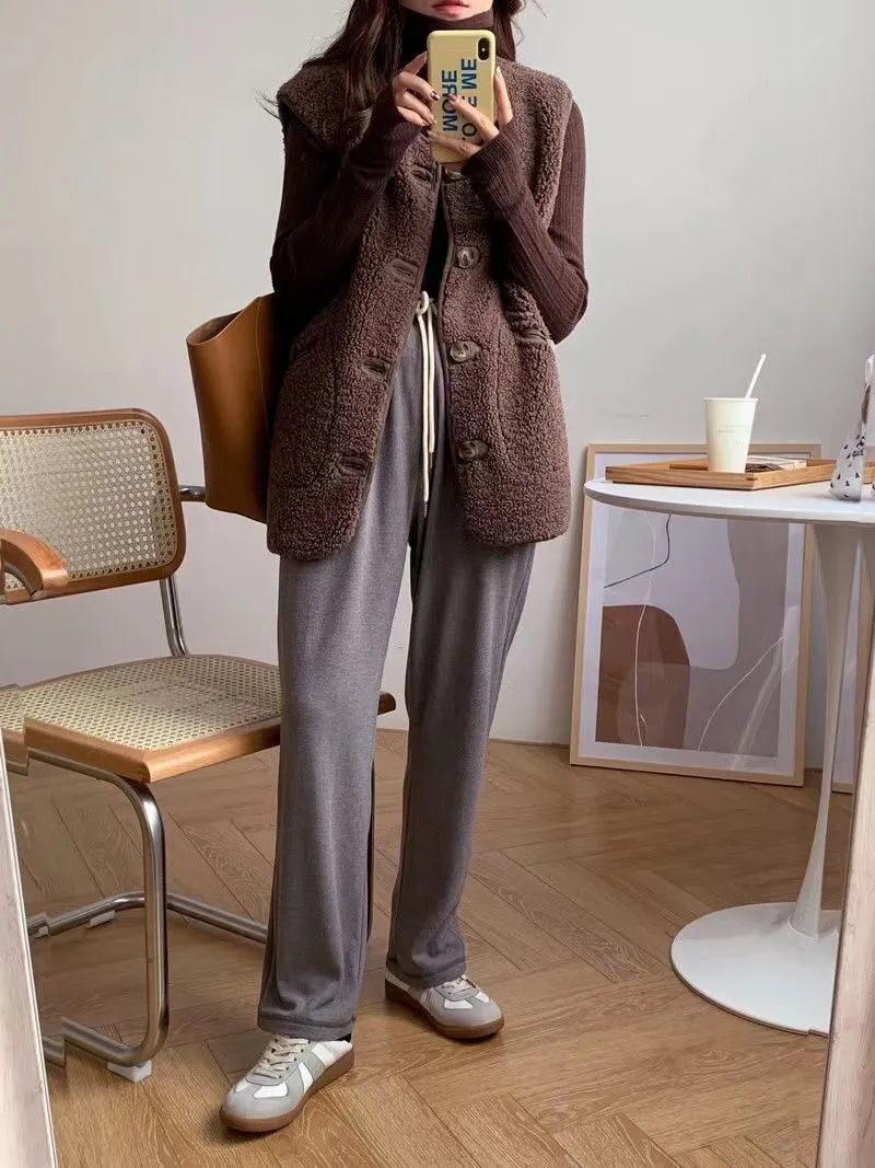 Chaleco Adriane | Chaqueta de lana sin mangas para mujer