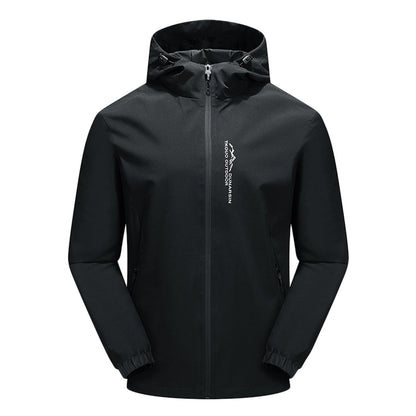Elegante chaqueta softshell fina e impermeable con capucha para hombre | Perfecta para actividades al aire libre