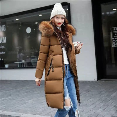 Fridli | abrigo largo de invierno con cuello de piel para mujer