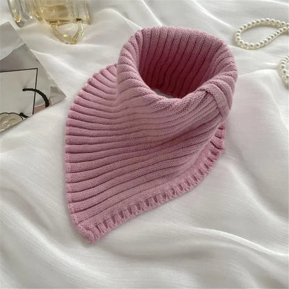 Cuello falso de punto cortaviento de invierno para mujer