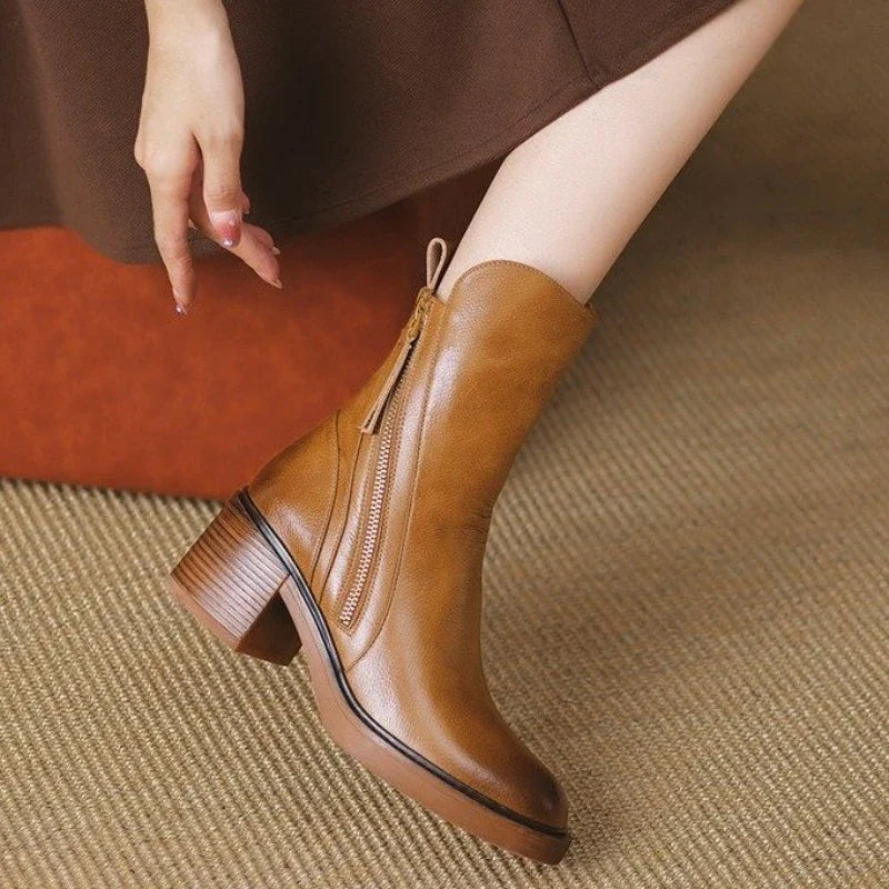 Damskie Botki Na Słupku Botki Z Zamkiem