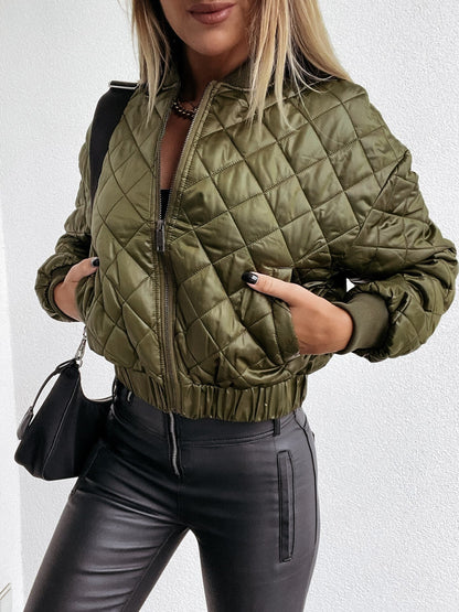 | Chaqueta acolchada metalizada para mujer