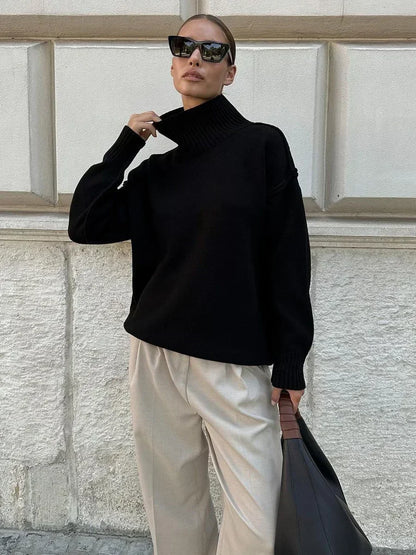Katie - jersey de punto de cuello alto de moda