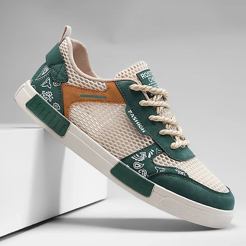 Męskie Sznurowane Trampki Siatkowe