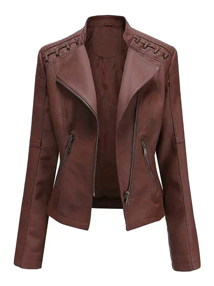 Chaqueta Oseanna | Elegante chaqueta motera de cuero